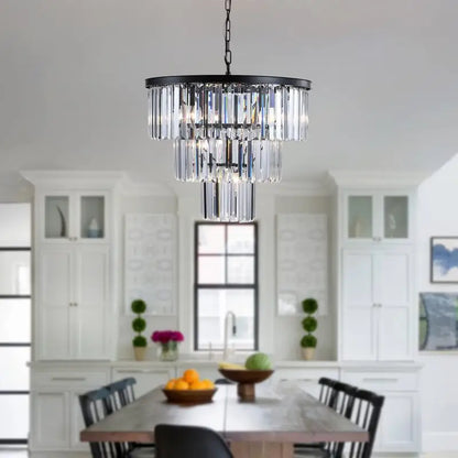 20" 3-Tier Crystal Chandelier