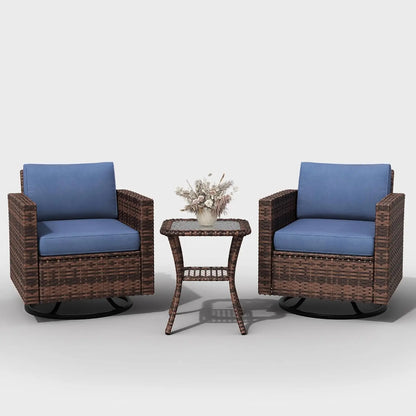 3 Piece Swivel Rocking Patio Furniture Set