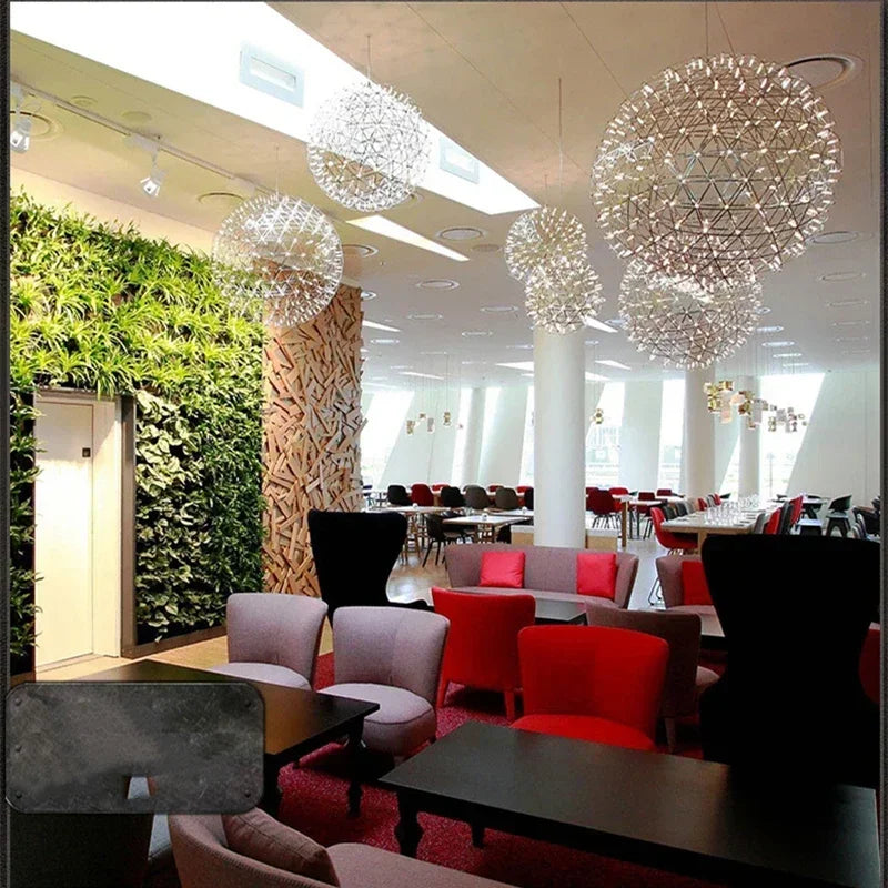 Italy Designer Assembled Spark Ball Led Chandeliers