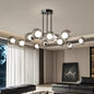 Smoky Gray Glass Led Hanging Chandelier