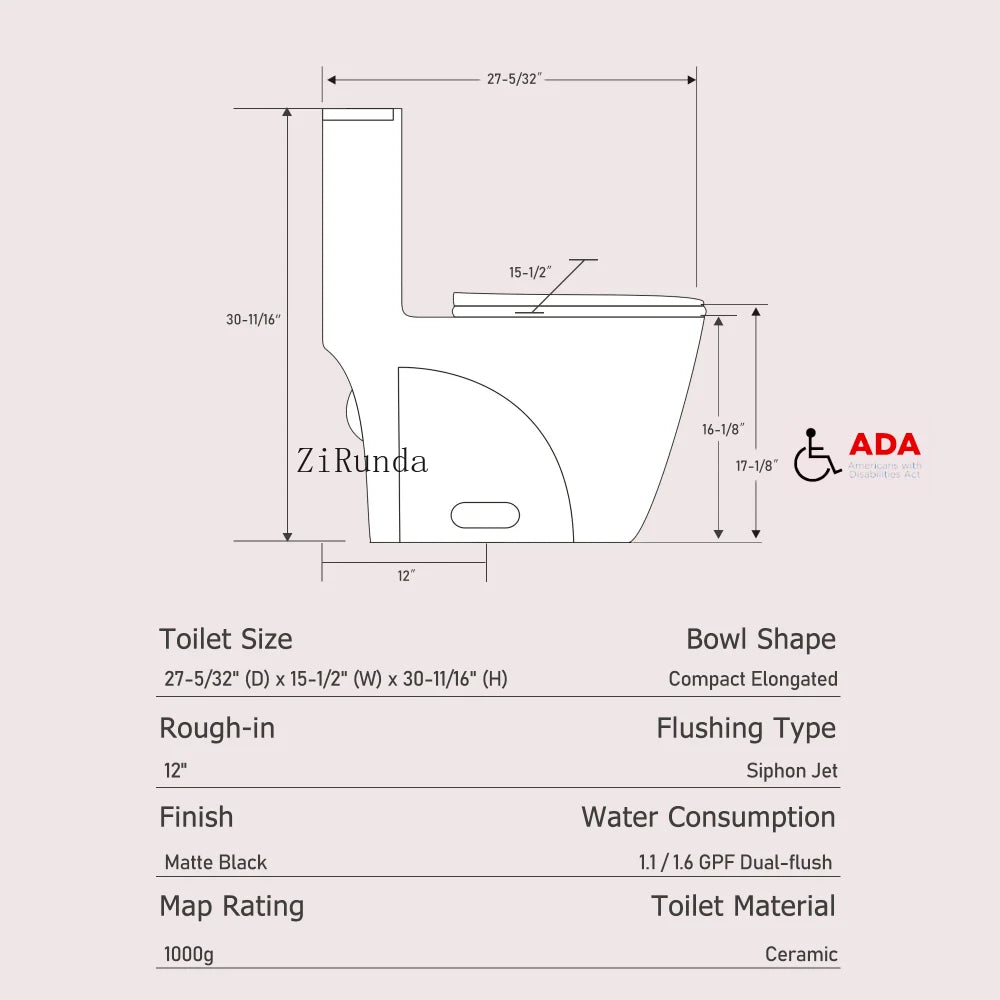 Matte Black Dual-Flush Toilet
