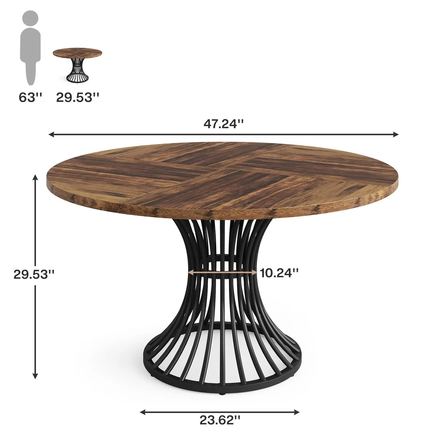 Round Kitchen Dining Table for 4-6 People
