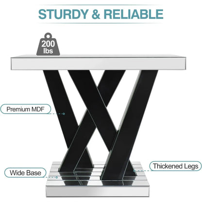 Modern Diamond Inlay Entryway Console Table