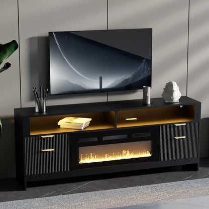 LED Light Entertainment Center w/ 36" Electric Fireplace