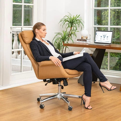 Ergonomic High-Back Leather Executive Office Chair