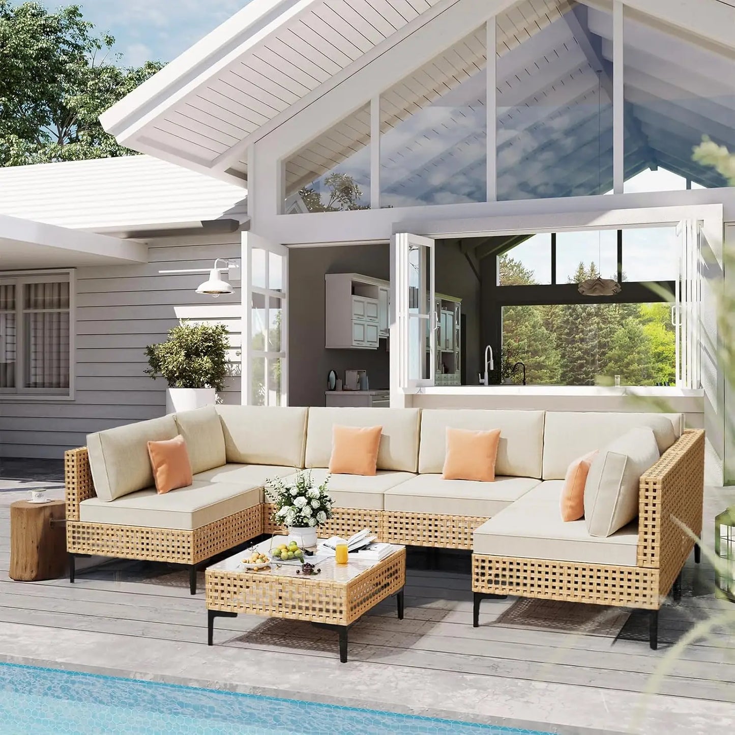 7-Piece Wicker Outdoor Patio Furniture Set