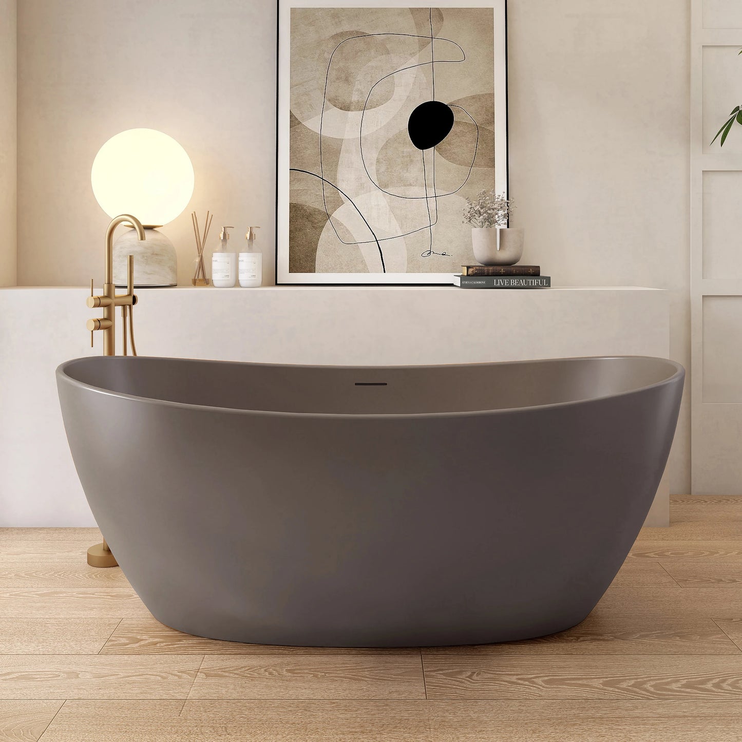 65" Coffee Gray  Free Standing Bathtub