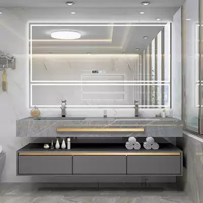 Luxury Wood Storage with Carrara Marble Top