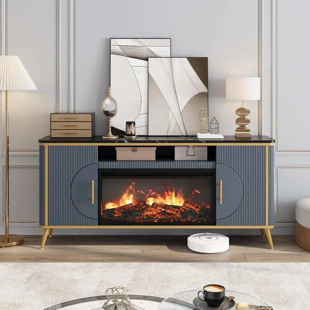 Modern Entertainment Center w/ 30" Electric Fireplace