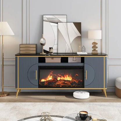 Modern Entertainment Center w/ 30" Electric Fireplace