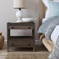 Modern 2 Drawer Wooden Nightstand with Charging Station