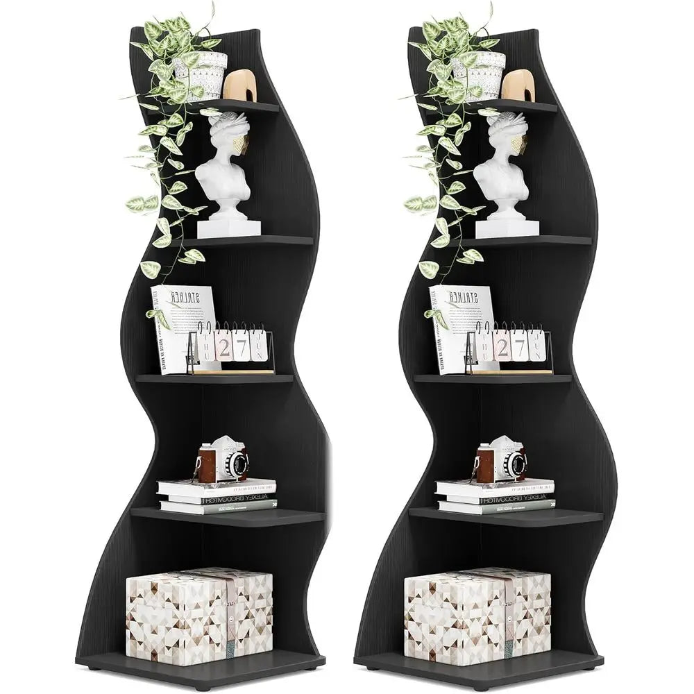 5-Shelf Modern Compact Bookshelf
