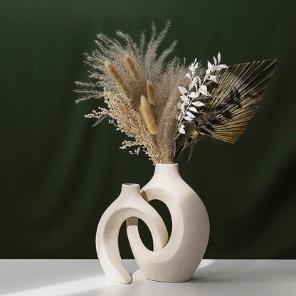 2pc Ceramic Vase Artwork Decorations