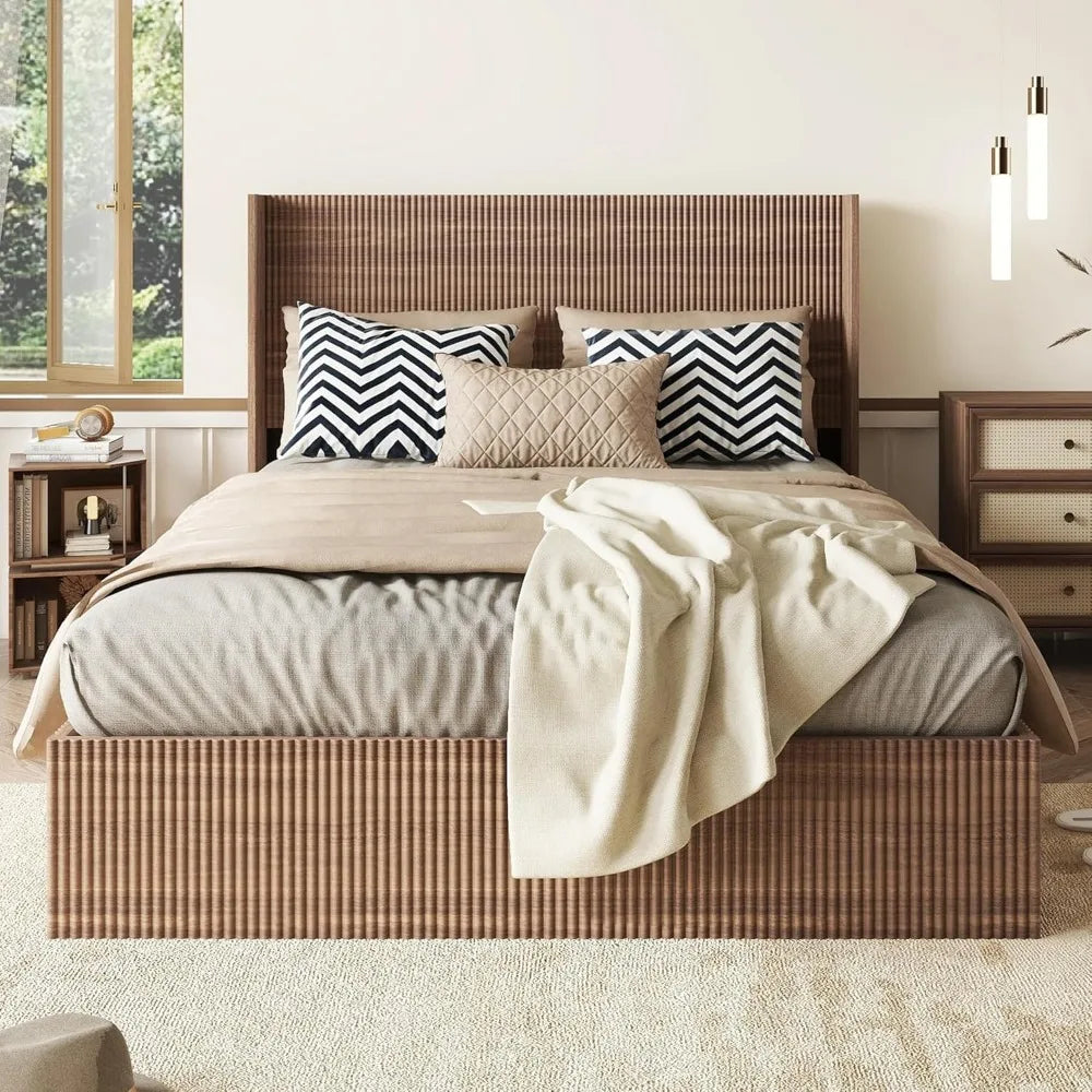 Wood Lift Up Storage  Queen Size Bed