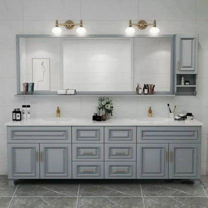 White Solid Wood Bathroom Vanity