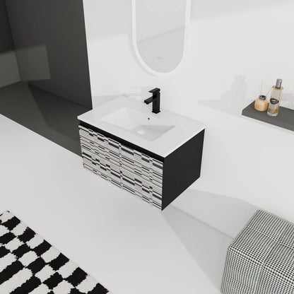 30'' Floating Ceramics Sink w/ Soft-Close Cabinet Door