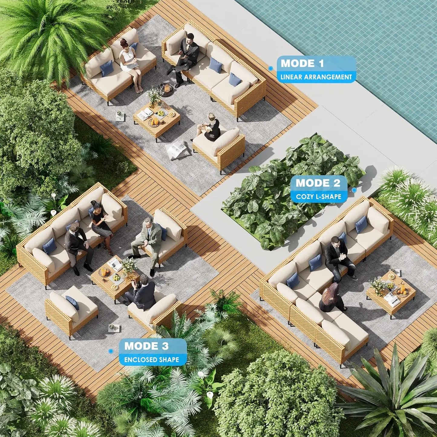 7-Piece Wicker Outdoor Patio Furniture Set