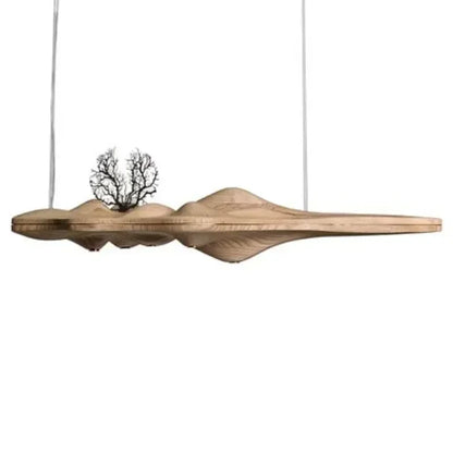Modern Solid Wood Resin LED Light Pendant