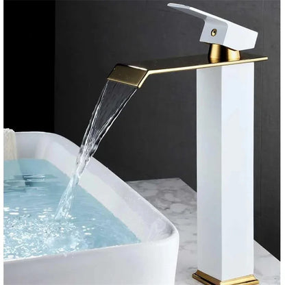 Gold and Black Waterfall Bathroom Faucet