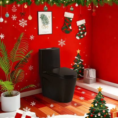 Matte Black Dual-Flush Toilet
