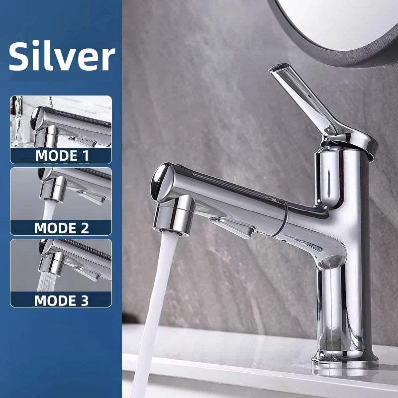 Pull-Out Bathroom Sink Gargle Faucet