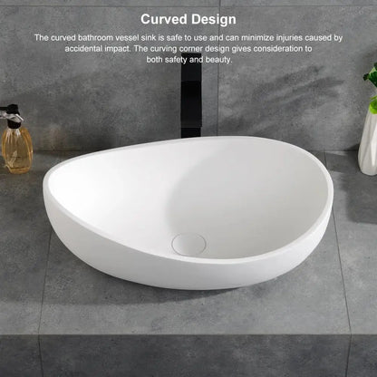 22.4" Oval Modern Countertop Ceramic Vessel Sink