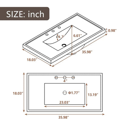 36" Bathroom Vanity Sink Combo