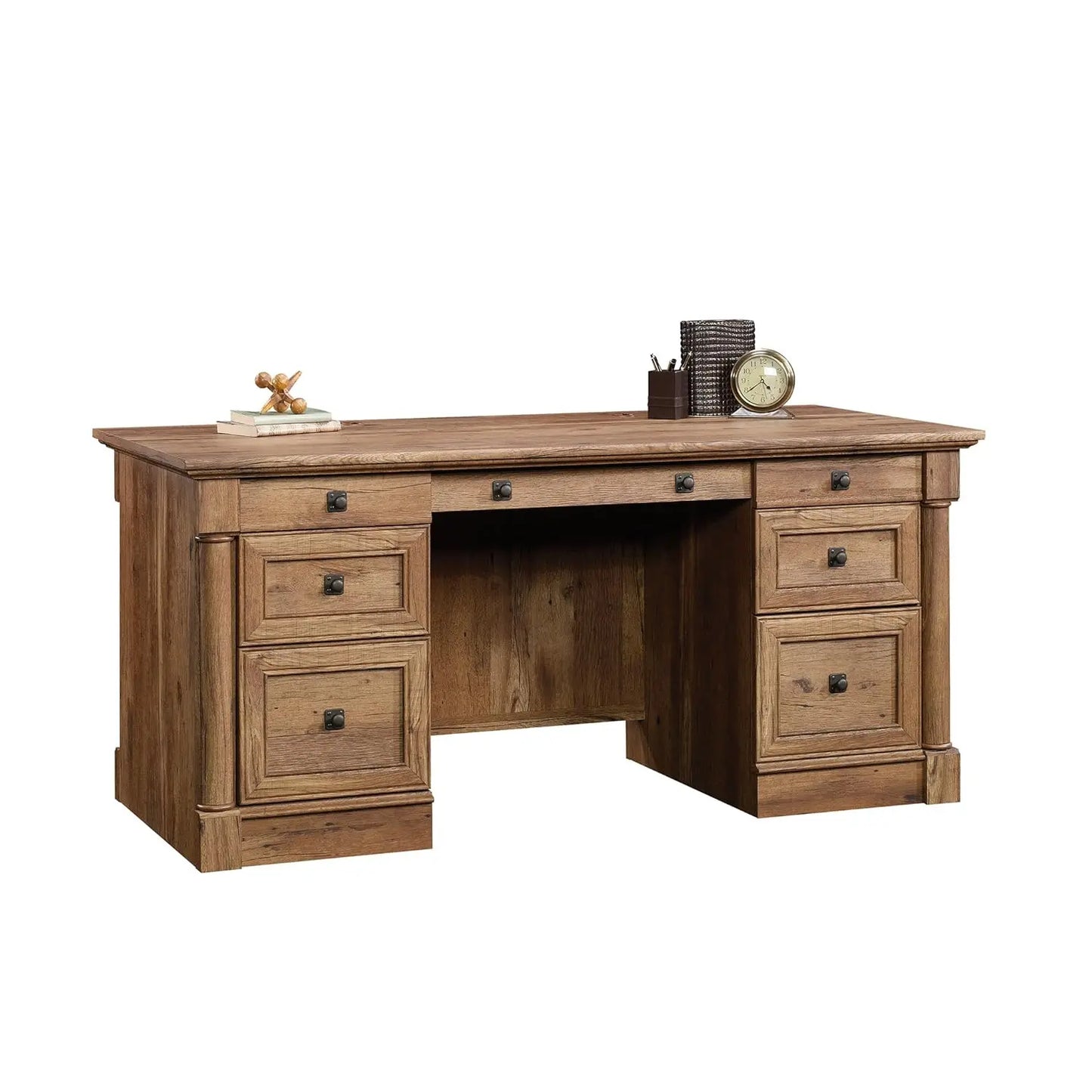 Vintage Oak Finish Executive Desk