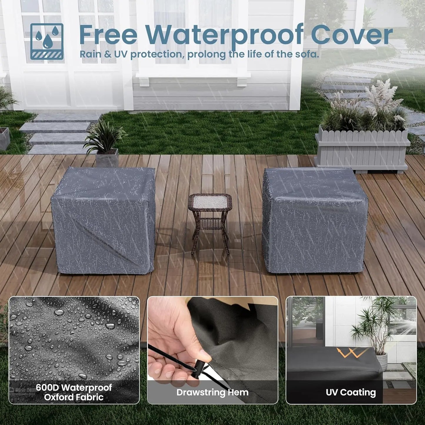 3 Piece Swivel Rocking Patio Furniture Set
