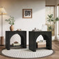 Black Wooden Nightstand with Storage