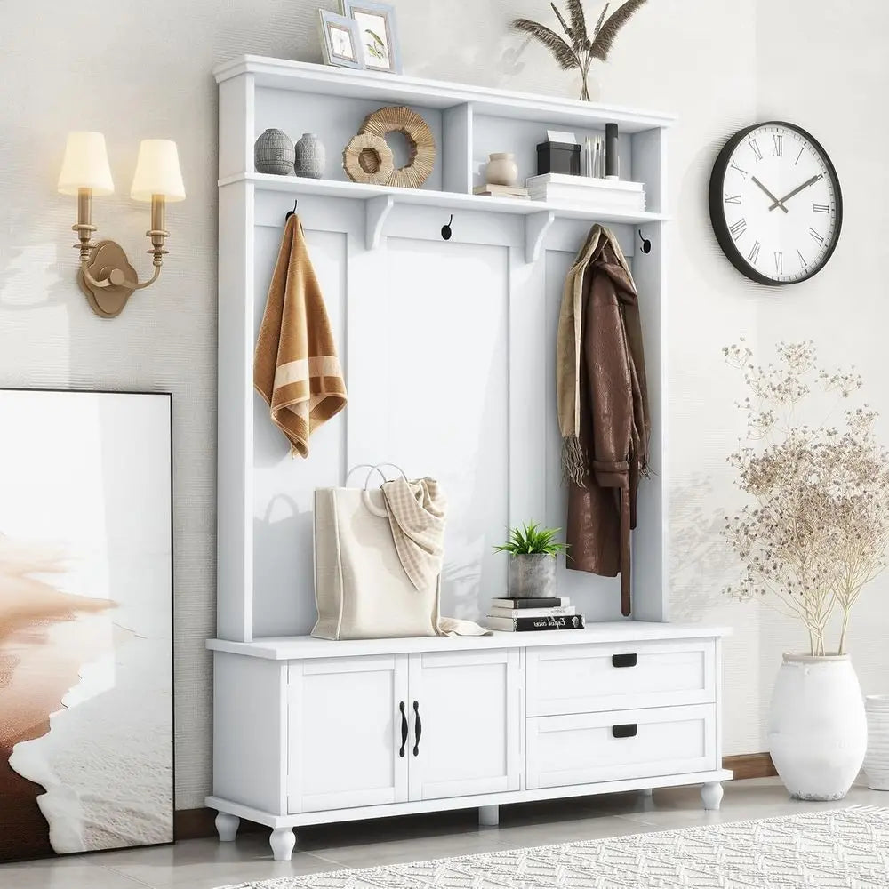 White Hall Tree with Storage