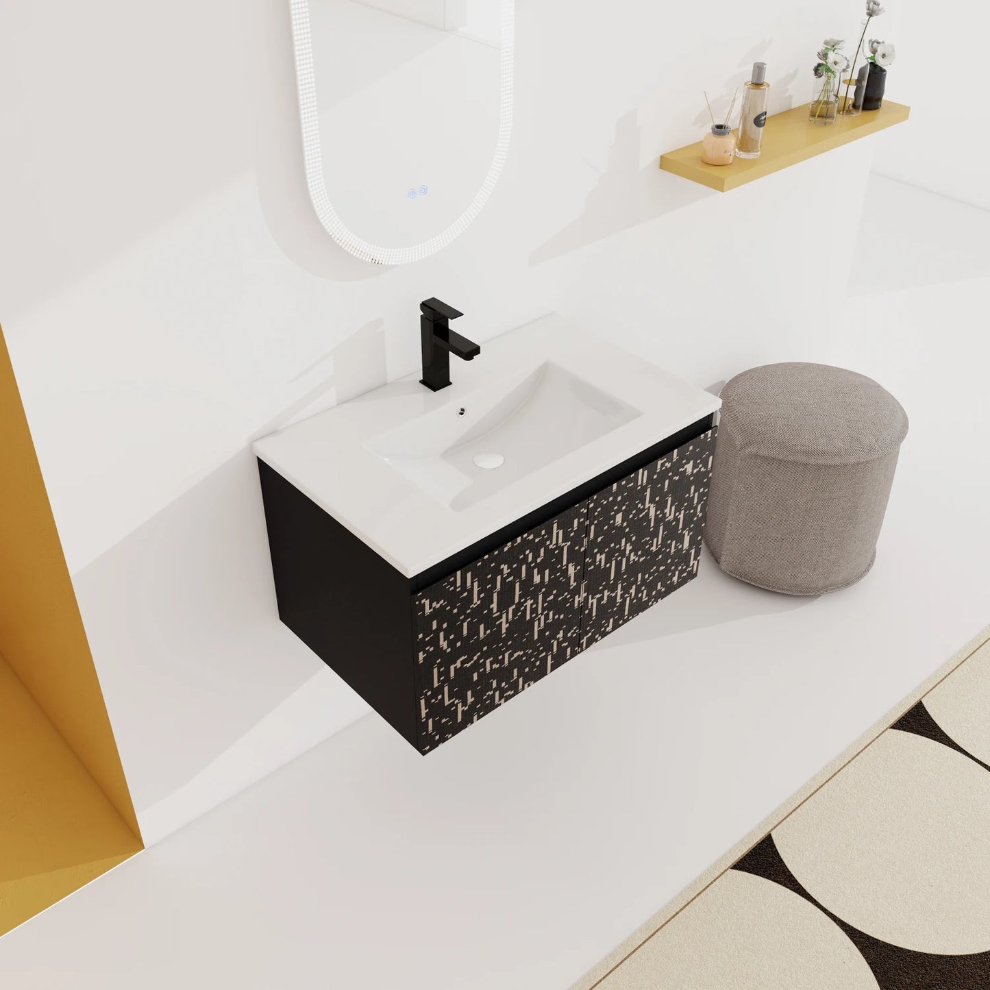 30'' Floating Wall-Mounted Bathroom Vanity With Ceramics Sink