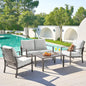 4 Piece Outdoor Metal Patio Furniture  Set