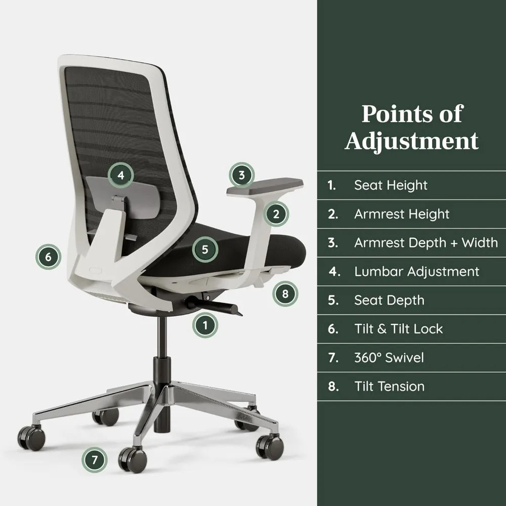 Ergonomic Versatile Desk Chair with Adjustable Lumbar Support