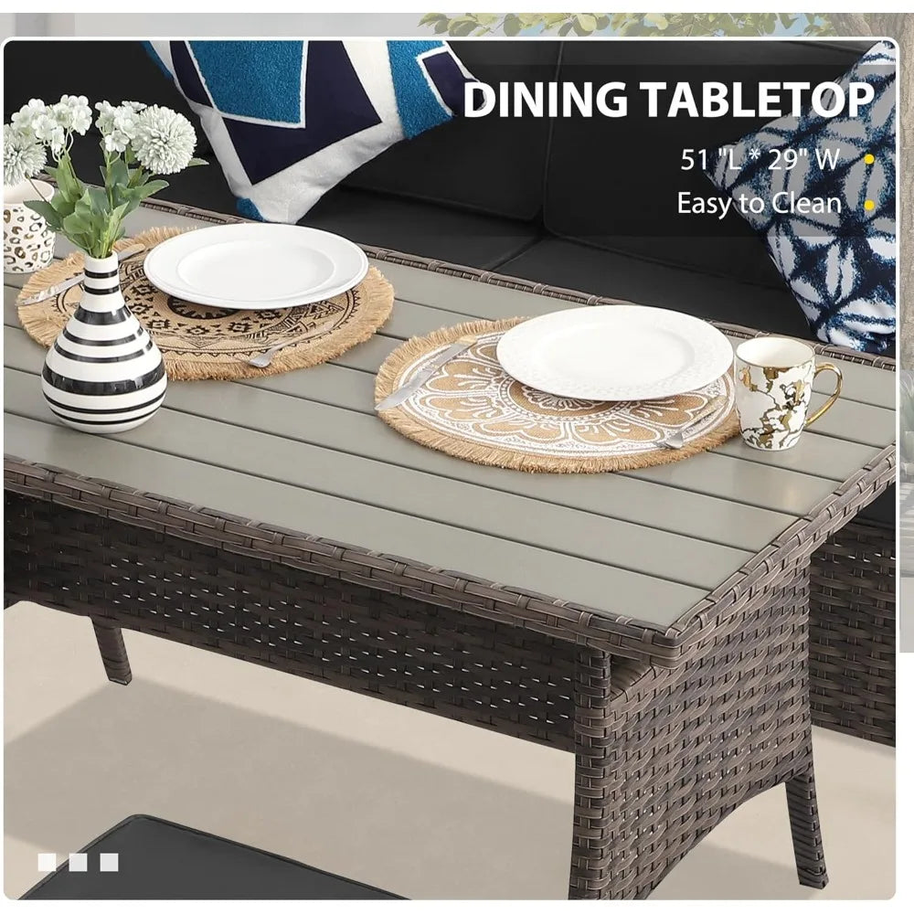 7 Piece Wicker Rattan Patio Furniture Set