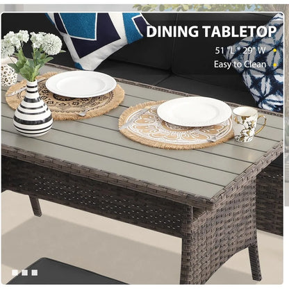 7 Piece Wicker Rattan Patio Furniture Set