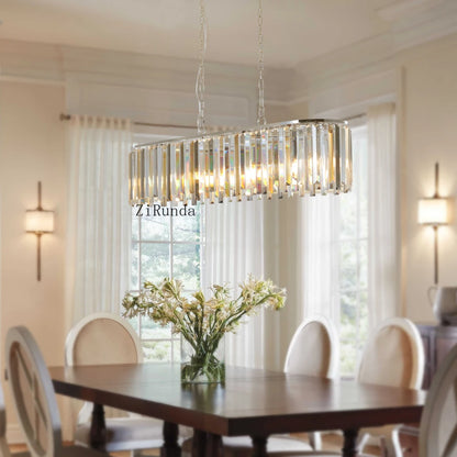 Modern 17" Chrome Crystal Pendant Chandelier