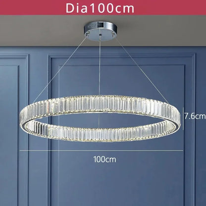 Modern Luxury Crystal Ring Chandelier