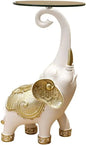 White Elephant Side Table Resin Statue