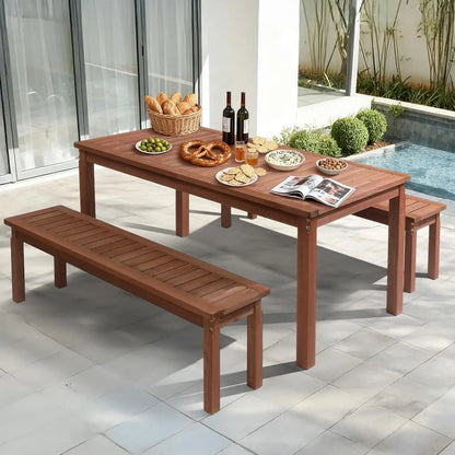 3-Piece Outdoor Wood Dining Set