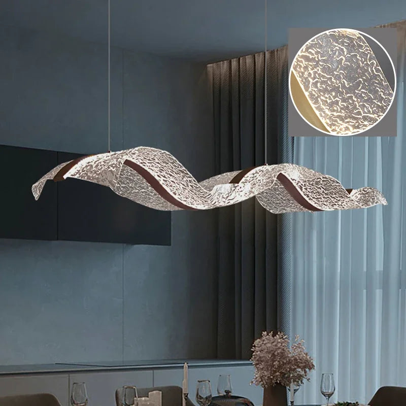 Long Wave Nordic LED Pendant Chandelier