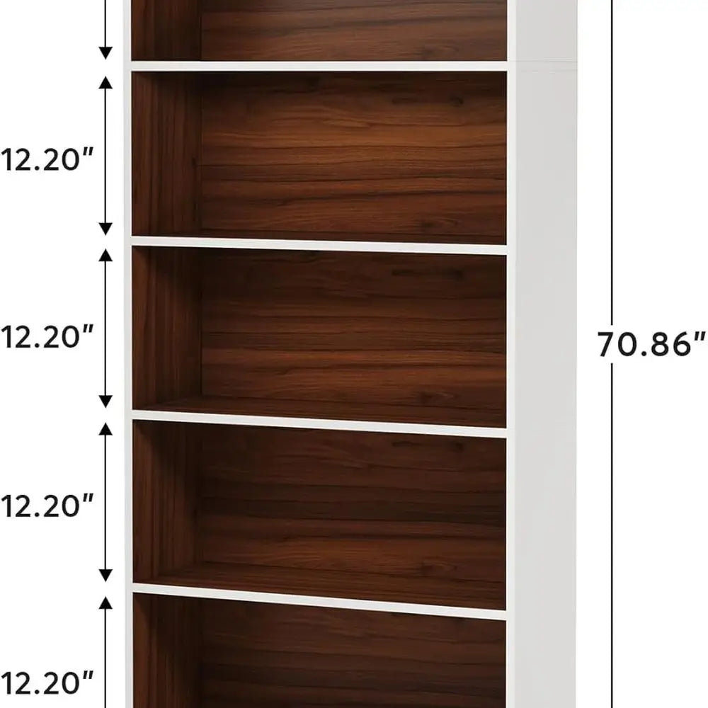 2-Piece Vintage White Oak Bookshelf Set