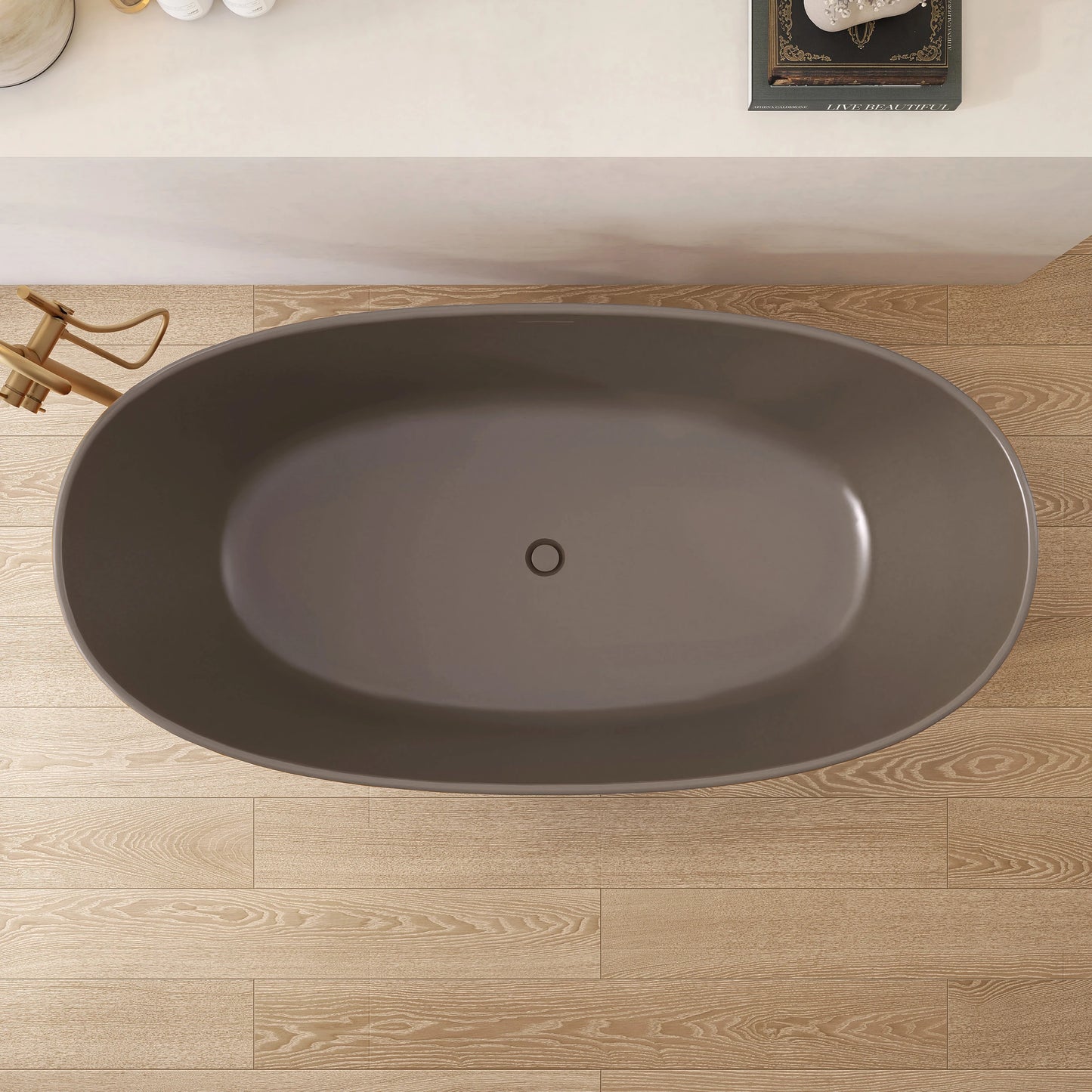 65" Coffee Gray  Free Standing Bathtub
