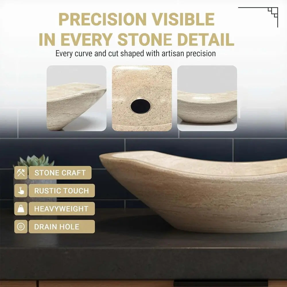 Elegant Oval Travertine Sink