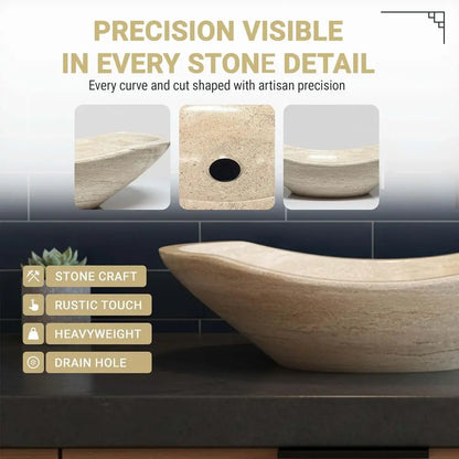 Elegant Oval Travertine Sink