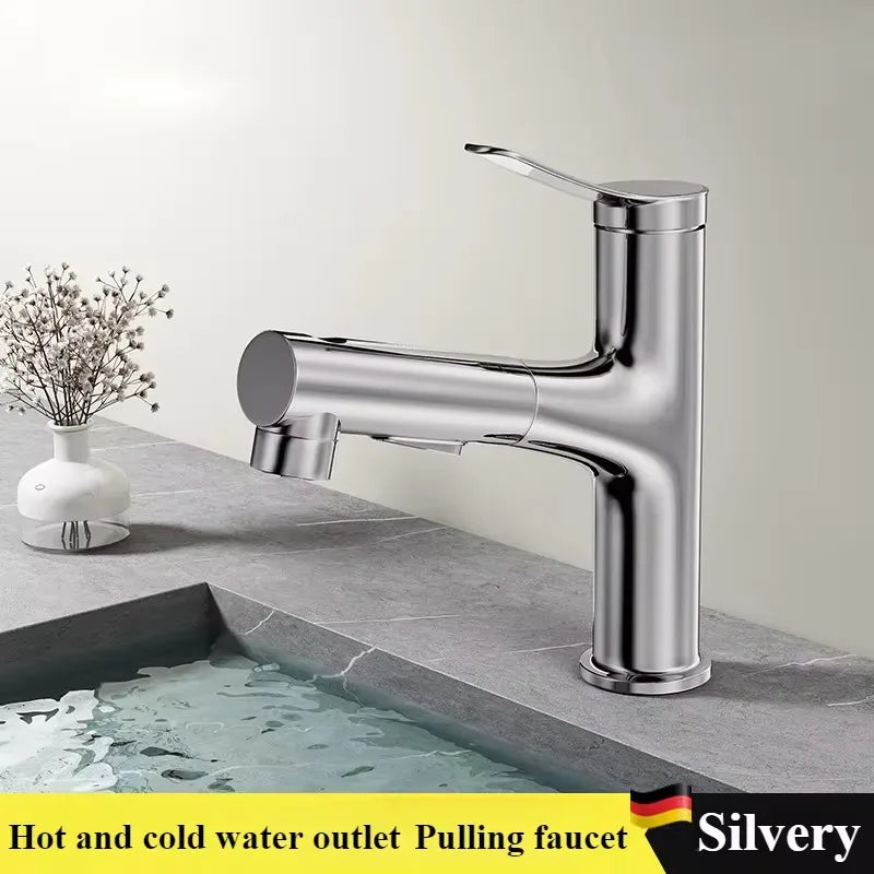 Pull-Out Bathroom Sink Gargle Faucet
