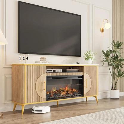 Modern Entertainment Center w/ 30" Electric Fireplace