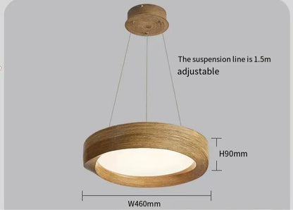 Wabi-sabi Wood Color LED Chandelier Nordic Design Pendant Light