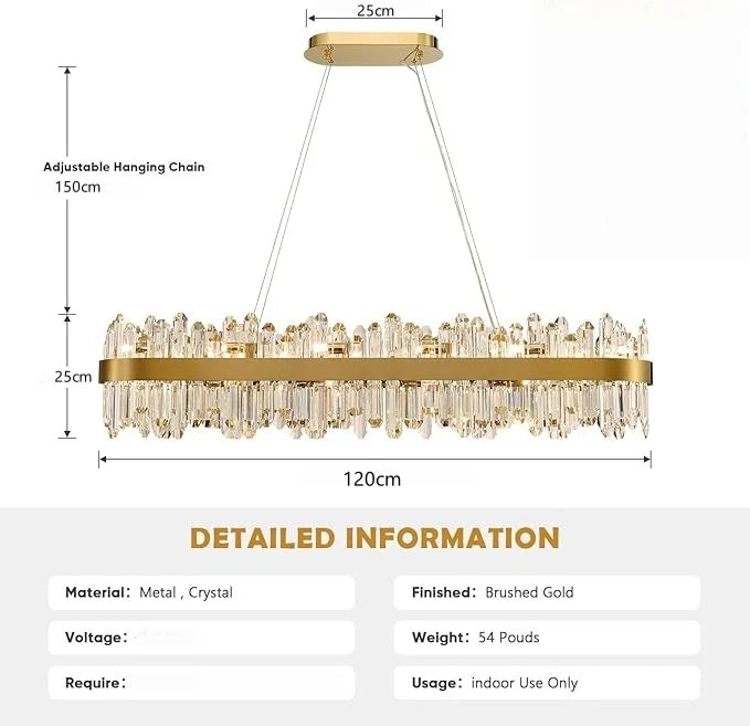 Modern Gold Crystal Chandelier