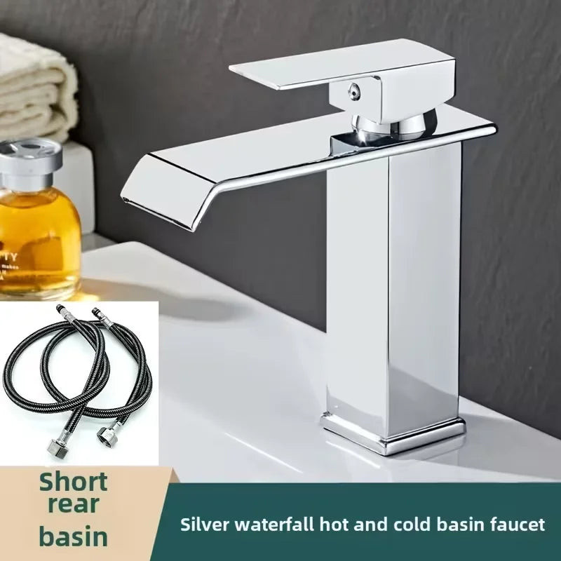 Gold and Black Waterfall Bathroom Faucet